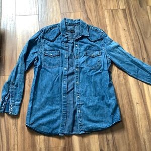Zara denim oversized button down